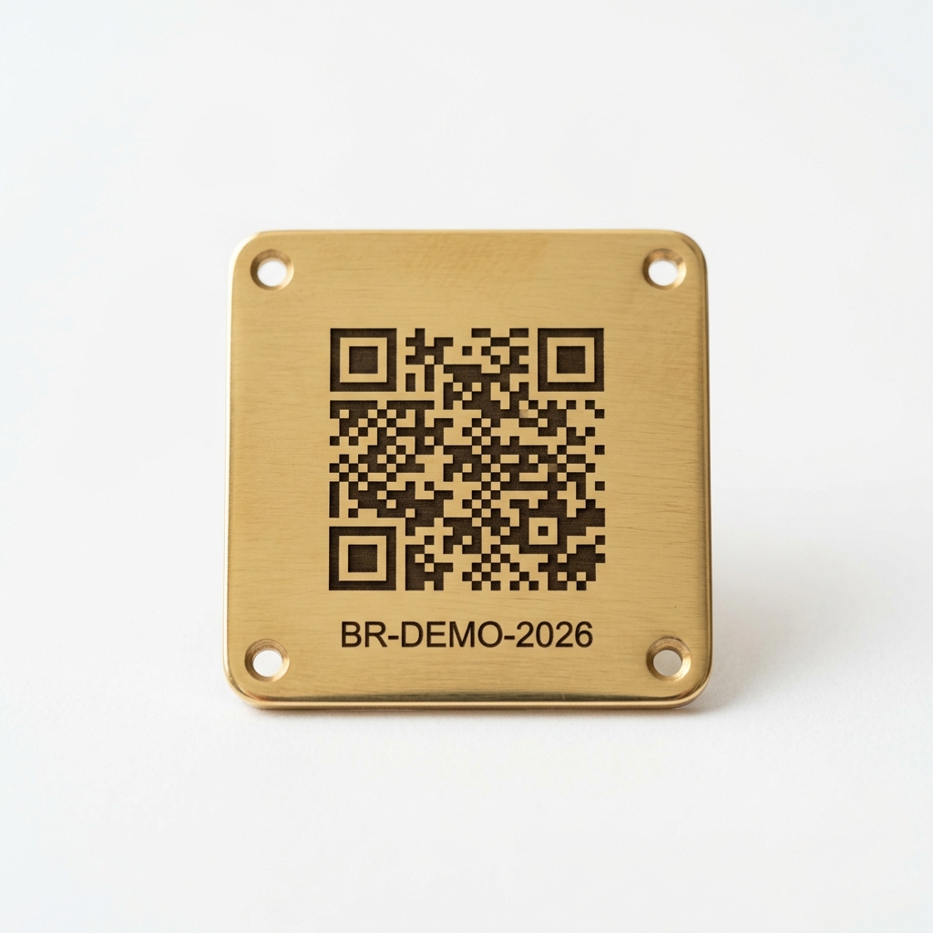 Brass QR Tag Sample